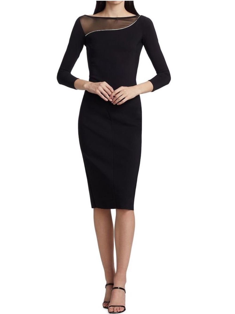 Chiara Boni Libia Illusion Bodycon Midi Dress 6 / 42